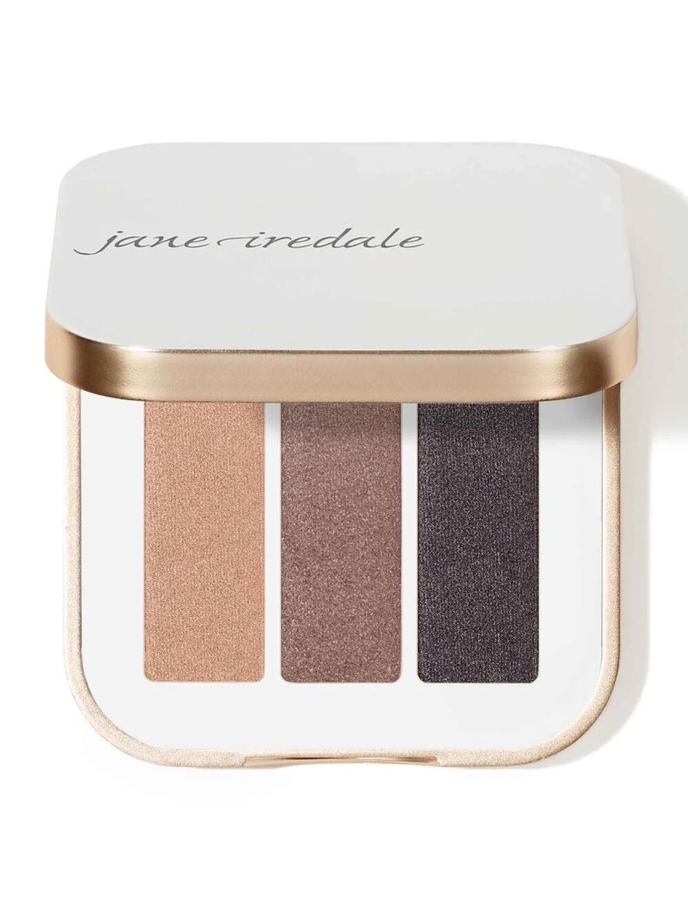 Jane Iredale PurePressed Eye Shadow Trio Brown Sugar Shimmer Peach Eggplant Grey